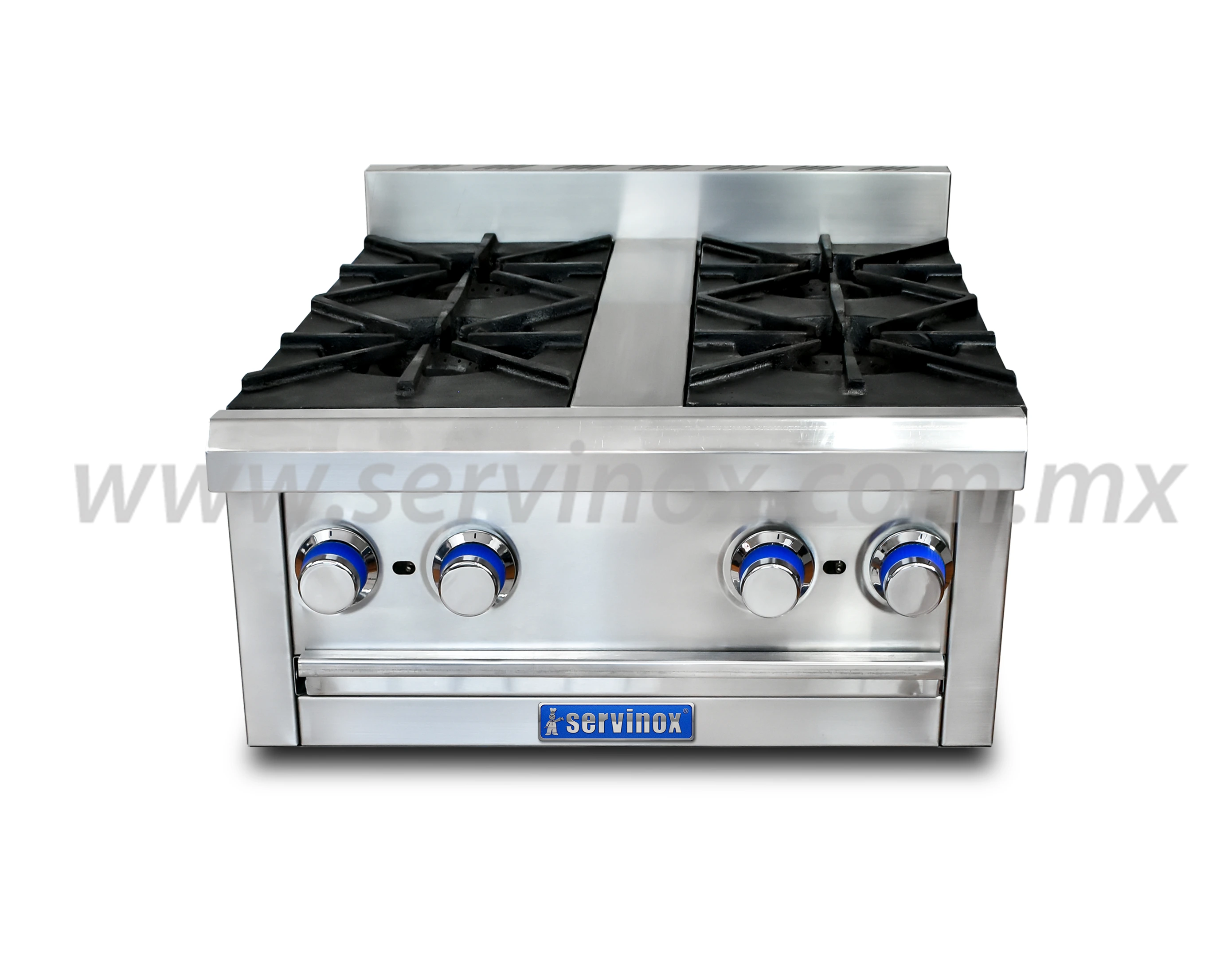 Servitec s.a - Cocina gas 4 quemadores parrilla plancha y